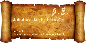 Jakubovits Emilián névjegykártya